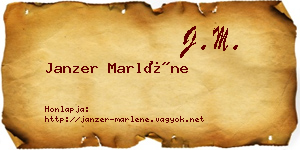 Janzer Marléne névjegykártya